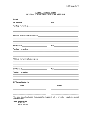 Student Assistance Team Review Form