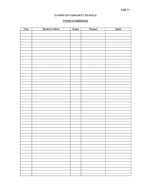 Student Absence Report Form