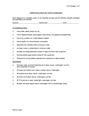 Playground Inspection Checklist