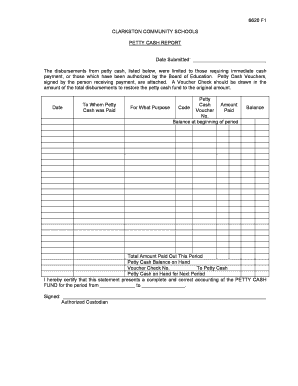 Petty Cash Report