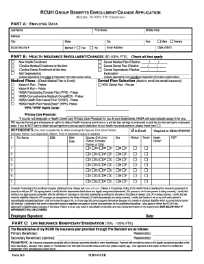 RCUH Group Benefits Enrollment Form