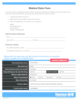 HMSA Medical Claim Form