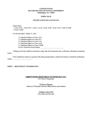 Form 12b-25 Notification of Late Filing