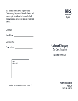 Cataract Surgery Patient Information