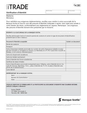 Formulaire de vérification d'identité de la Banque Scotia