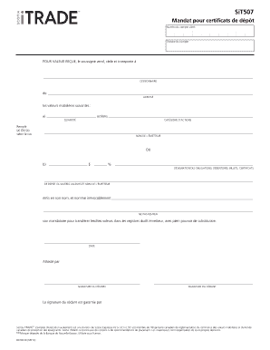 Mandat pour certificats de dépôt