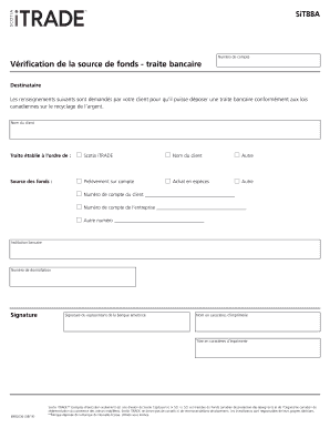 Formulaire de vérification de traite bancaire