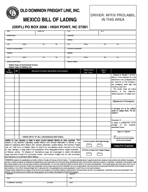 Mexico Bill of Lading