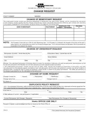Change of Beneficiary Request Form