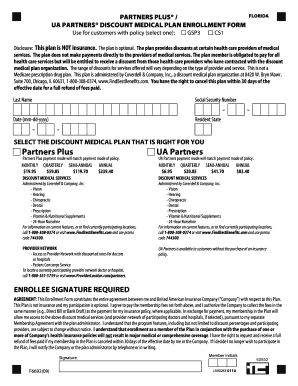 Florida UA Partners Discount Medical Plan Enrollment Form