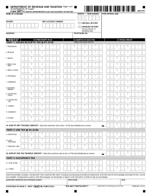 Guam Gross Receipts, Use, and Occupancy Tax Return