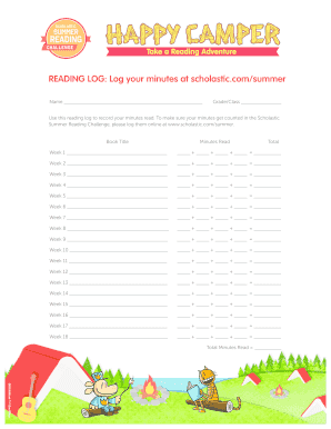 Scholastic Summer Reading Log