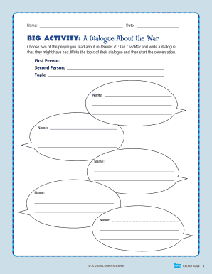 Civil War Dialogue Activity