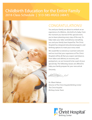 Fillable Online Childbirth Education for the Entire Family Fax Email ...