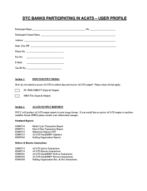 ACATS User Profile Form