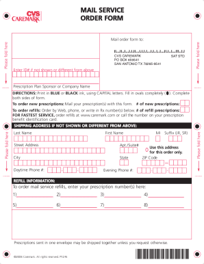 CVS Caremark Mail Order Prescription Form
