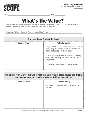 Lost and Found Activity Worksheet