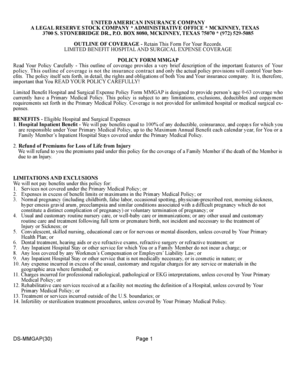 Limited Benefit Hospital and Surgical Expense Policy