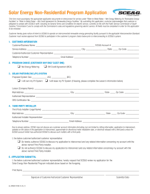Solar Energy Non-Residential Program Application