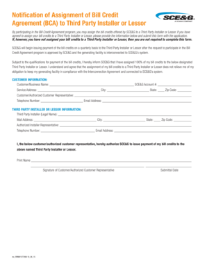 Bill Credit Assignment Agreement