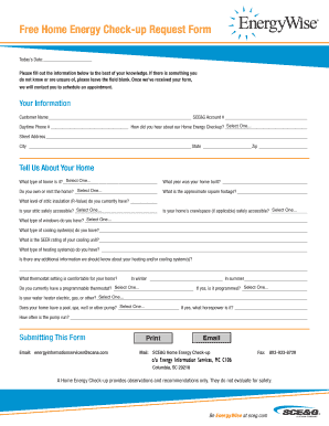 Home Energy Check-up Request Form