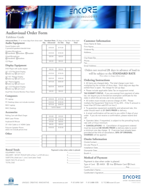 Audiovisual Order Form