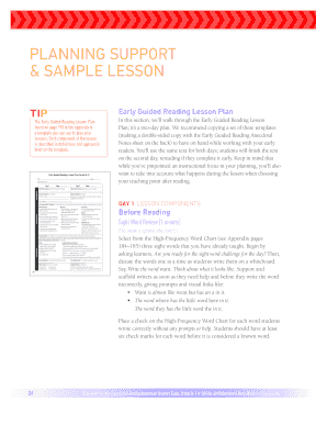 Early Guided Reading Lesson Plan
