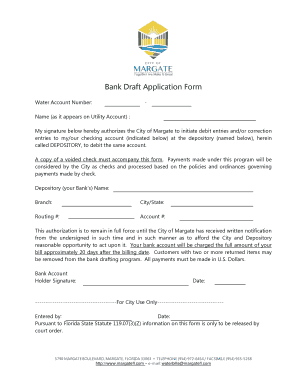 Bank Draft Application Form