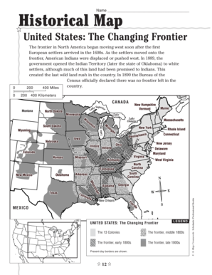 Historical Map Worksheet