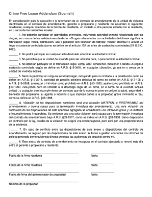 Adendum de Arrendamiento Libre de Crimen