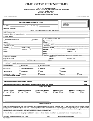 Birmingham Gas Permit Application