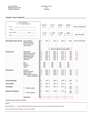 City of Southfield Print Request Form