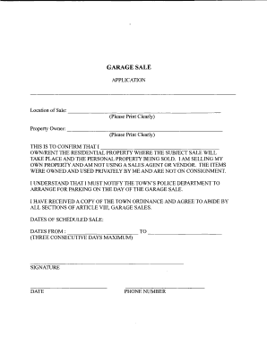 Palm Beach Garage Sale Application