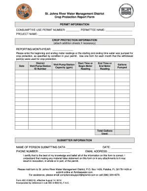 Crop Protection Report Form