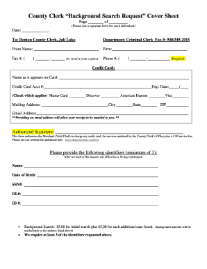 Denton County Background Search Request Form