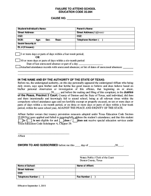 Texas Truancy Complaint Form
