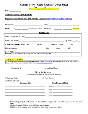 Denton County Copy Request Form