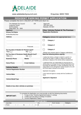 Resident Parking Permit Application