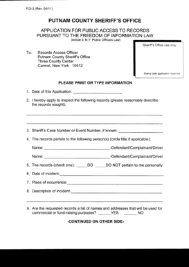 New York Public Access to Records Application