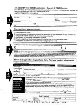 Michigan Absent Voter Ballot Application