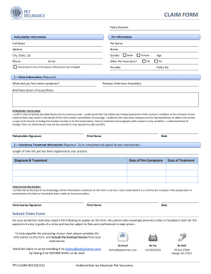 Pet Insurance Claim Form