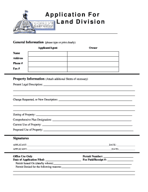 Land Division Application Form