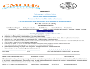 School Dental Program Consent Form
