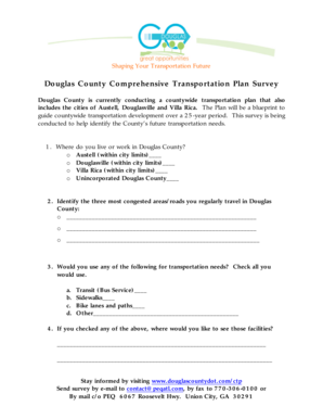 Douglas County Transportation Plan Survey