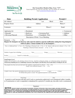 Texas Building Permit Application