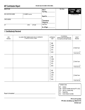 California Form 497 Contribution Report