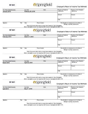 SF-941 Employer's Return of Income Tax Withheld