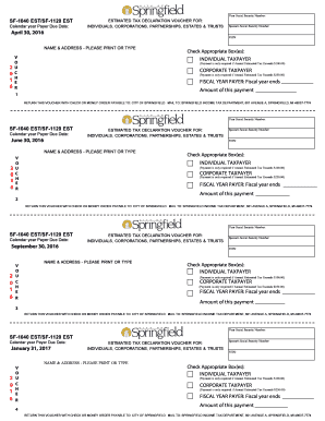 Springfield Estimated Tax Declaration Voucher