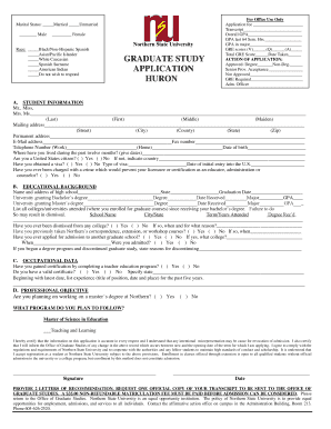 Graduate Study Application Form