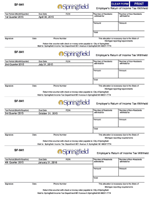 SF-941 Employer's Income Tax Withheld Form
